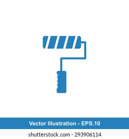 Very Useful Icon Of Rolling Paint Brush. Eps-10.