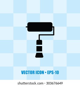 Very Useful Icon Of Rolling Paint Brush. Eps-10.