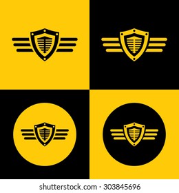 Very Useful Icon Of Shield & Wings. Eps-10.