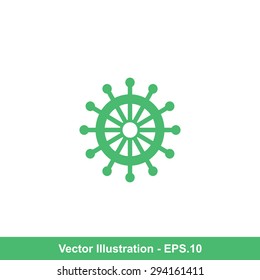 Very Useful Icon Of Ship Wheel. Eps-10.
