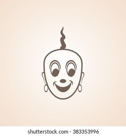 Very Useful Icon of Smiling Face or Indian Happy Pandit  for Web & Mobile. Eps-10.