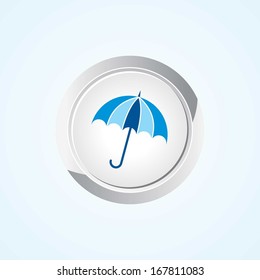 Very Useful Icon of Umbrella On Button. Eps-10.