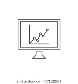 Very Useful Line Icon of graph  & monitor