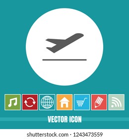 Very Useful Vector Icon Of Airplane with Bonus Icons. Very Useful For Mobile App, Software & Web.