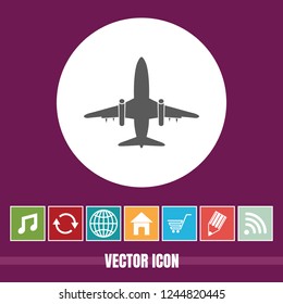 Very Useful Vector Icon Of Airplane with Bonus Icons. Very Useful For Mobile App, Software & Web.