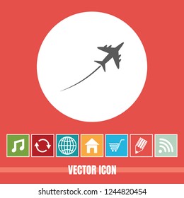 Very Useful Vector Icon Of Airplane with Bonus Icons. Very Useful For Mobile App, Software & Web.