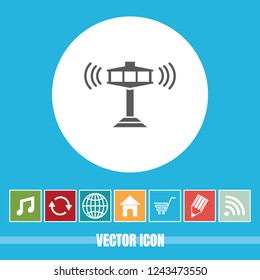 Very Useful Vector Icon Of Airport Tower with Bonus Icons. Very Useful For Mobile App, Software & Web.