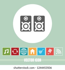 Very Useful Vector Icon Of Audio Speaker with Bonus Icons. Very Useful For Mobile App, Software & Web.