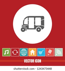 Very Useful Vector Icon Of Auto Rickshaw with Bonus Icons. Very Useful For Mobile App, Software & Web.