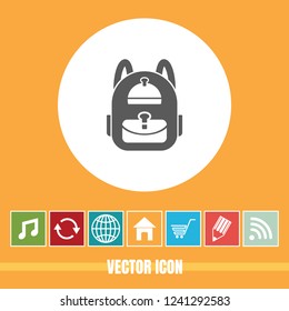 very Useful Vector Icon Of backpacks with Bonus Icons Very Useful For Mobile App, Software & Web.