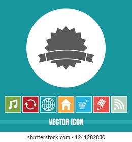 very Useful Vector Icon Of Badge with Bonus Icons Very Useful For Mobile App, Software & Web