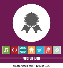 very Useful Vector Icon Of Badge with Bonus Icons Very Useful For Mobile App, Software & Web