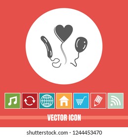 Very Useful Vector Icon Of Balloon with Bonus Icons. Very Useful For Mobile App, Software & Web.