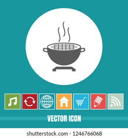 Very Useful Vector Icon Of Barbecue BBQ with Bonus Icons. Very Useful For Mobile App, Software & Web.