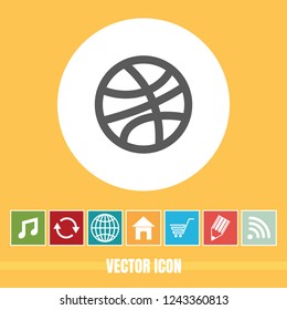 very Useful Vector Icon Of Basketball with Bonus Icons Very Useful For Mobile App, Software & Web