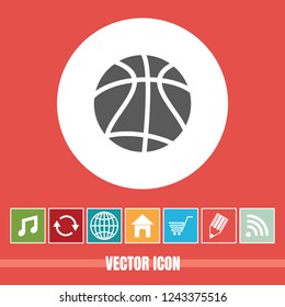very Useful Vector Icon Of Basketball with Bonus Icons Very Useful For Mobile App, Software & Web