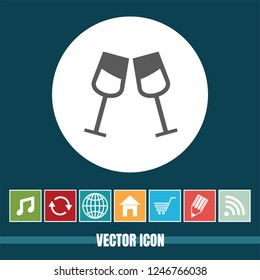 Very Useful Vector Icon Of Beer or Wine Glass with Bonus Icons. Very Useful For Mobile App, Software & Web.