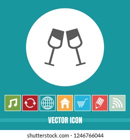 Very Useful Vector Icon Of Beer or Wine Glass with Bonus Icons. Very Useful For Mobile App, Software & Web.