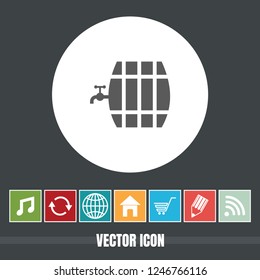 Very Useful Vector Icon Of Beer Barrel with Bonus Icons. Very Useful For Mobile App, Software & Web.