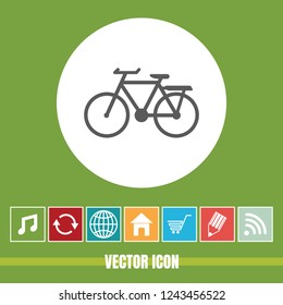 Very Useful Vector Icon Of Bicycle with Bonus Icons. Very Useful For Mobile App, Software & Web.