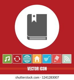 very Useful Vector Icon Of Book with Bonus Icons Very Useful For Mobile App, Software