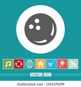 very Useful Vector Icon Of Bowling Ball with Bonus Icons Very Useful For Mobile App, Software & Web