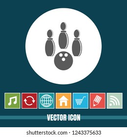 very Useful Vector Icon Of Bowling with Bonus Icons Very Useful For Mobile App, Software & Web