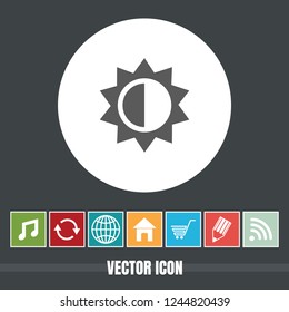 Very Useful Vector Icon Of Brightness with Bonus Icons. Very Useful For Mobile App, Software & Web.