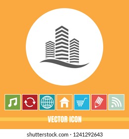 very Useful Vector Icon Of Buildings with Bonus Icons Very Useful For Mobile App, Software & Web.