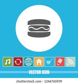Very Useful Vector Icon Of Burger with Bonus Icons. Very Useful For Mobile App, Software & Web.