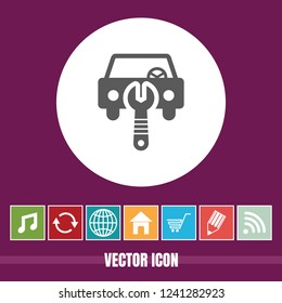 very Useful Vector Icon Of Car Repairing with Bonus Icons Very Useful For Mobile App, Software & Web