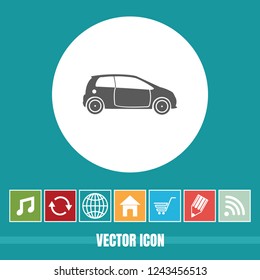 Very Useful Vector Icon Of Car with Bonus Icons. Very Useful For Mobile App, Software & Web.