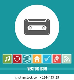 Very Useful Vector Icon Of Cassette with Bonus Icons. Very Useful For Mobile App, Software & Web.