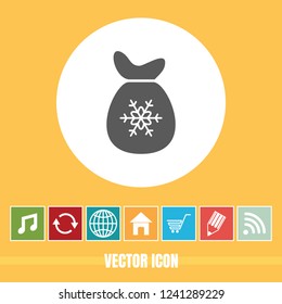 very Useful Vector Icon Of Christmas Bag with Bonus Icons Very Useful For Mobile App, Software & Web