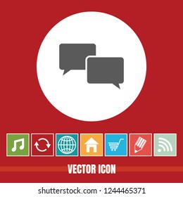 Very Useful Vector Icon Of Comments or speech bubble with Bonus Icons. Very Useful For Mobile App, Software & Web.