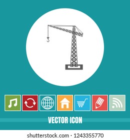 Very Useful Vector Icon Of Crane with Bonus Icons. Very Useful For Mobile App, Software & Web.
