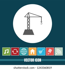 very Useful Vector Icon Of Crane with Bonus Icons Very Useful For Mobile App, Software & Web