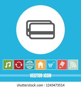 Very Useful Vector Icon Of Credit or Debit Card with Bonus Icons. Very Useful For Mobile App, Software & Web.