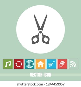 Very Useful Vector Icon Of Cut Or Scissor with Bonus Icons. Very Useful For Mobile App, Software & Web.