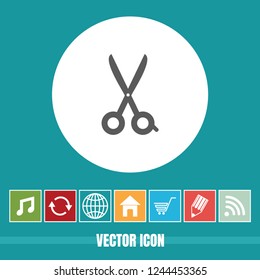 Very Useful Vector Icon Of Cut Or Scissor with Bonus Icons. Very Useful For Mobile App, Software & Web.