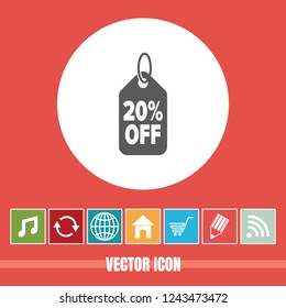 Very Useful Vector Icon Of Discount Price Tag with Bonus Icons. Very Useful For Mobile App, Software & Web.
