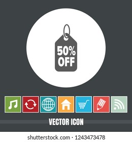 Very Useful Vector Icon Of Discount Price Tag with Bonus Icons. Very Useful For Mobile App, Software & Web.