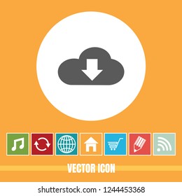 Very Useful Vector Icon Of Download with Bonus Icons. Very Useful For Mobile App, Software & Web.