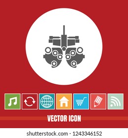 Very Useful Vector Icon Of Eye Check Up Machine with Bonus Icons. Very Useful For Mobile App, Software & Web.
