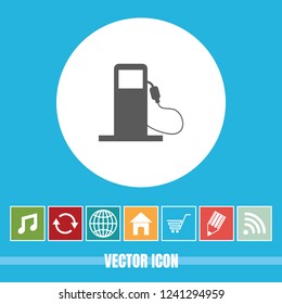 very Useful Vector Icon Of Filling Station with Bonus Icons Very Useful For Mobile App, Software & Web.