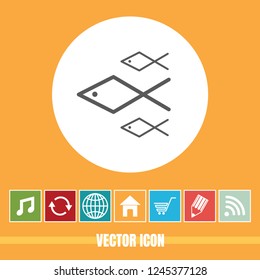 Very Useful Vector Icon Of Fish with Bonus Icons. Very Useful For Mobile App, Software & Web.