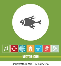 Very Useful Vector Icon Of Fish with Bonus Icons. Very Useful For Mobile App, Software & Web.