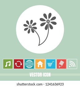 very Useful Vector Icon Of Flower Plant with Bonus Icons Very Useful For Mobile App, Software & Web