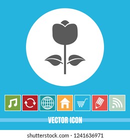 very Useful Vector Icon Of Flower Plant with Bonus Icons Very Useful For Mobile App, Software & Web
