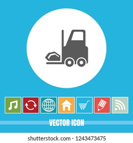 Very Useful Vector Icon Of Forklift with Bonus Icons. Very Useful For Mobile App, Software & Web.